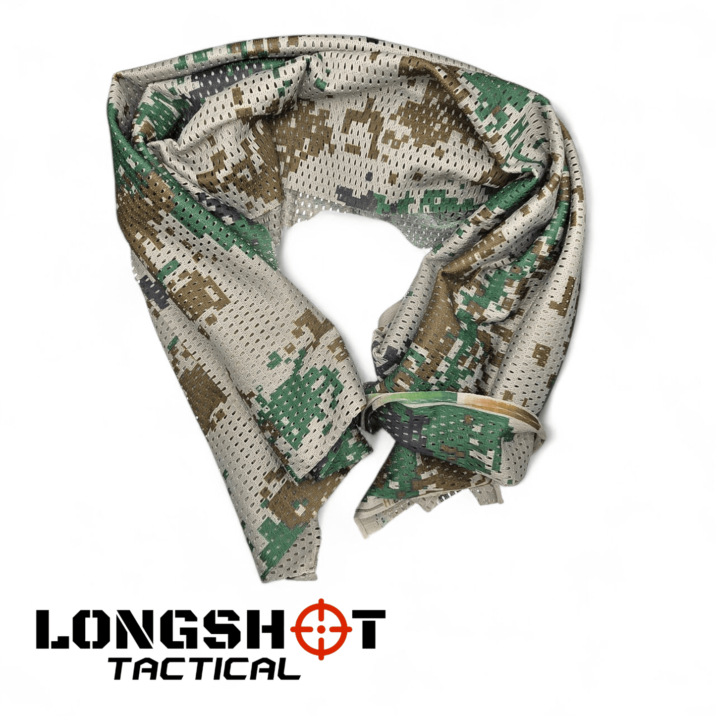 Camo Mesh Scrim Tactical Neck Scarf - Lightweight Hunting & Airsoft Scarf
