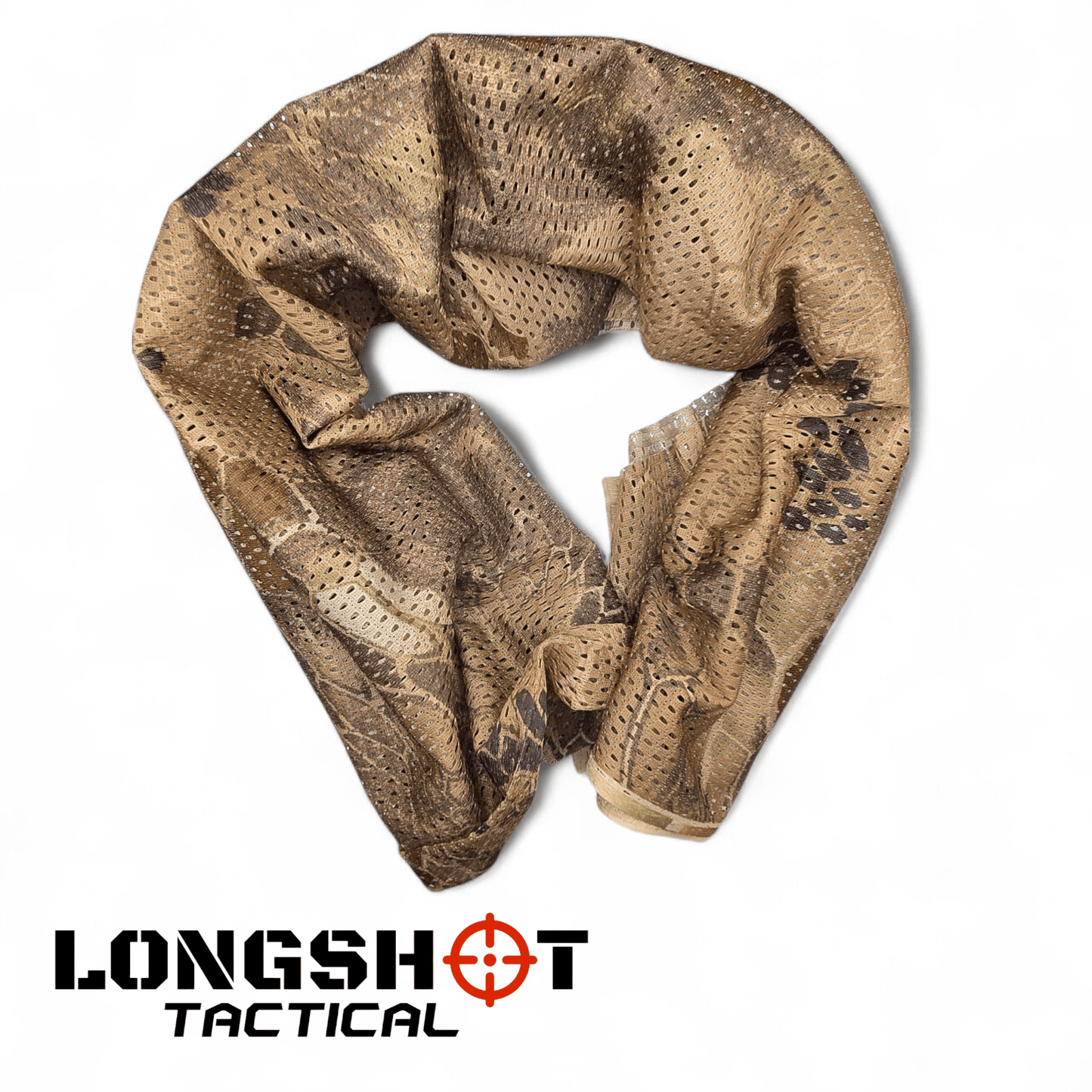 Camo Mesh Scrim Tactical Neck Scarf - Lightweight Hunting & Airsoft Scarf