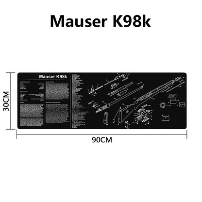 Gun Cleaning Rubber Mat Mouse Pad Parts Diagram For AR15 AK47 Remington 870 K98K MP5 G17 CZ-75 1911 Bere 92 PX4 Walther PPQ