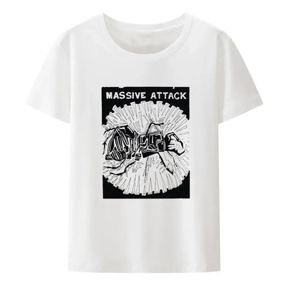 Massive Attack Rock Bands Print T Shirt Men Women Hip Hop Fashion Hipster Streetwear Unisex Comfortable Loose Breathable Tops