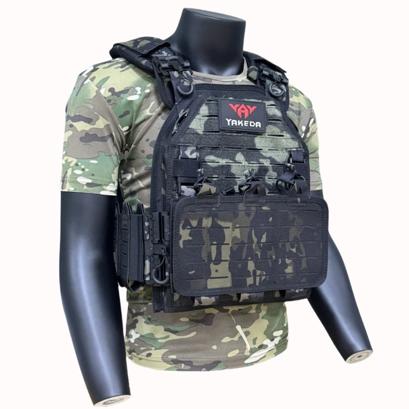 YAKEDA Tactical Vest 6094 - Durable Outdoor Hunting Vest with Molle Webbing, Adjustable Fit, Lightweight for Airsoft & Survival