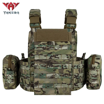 YAKEDA 6094 Tactical Vest Outdoor Hunting Plate Carrier，Quick Release Protective Adjustable Vest Airsoft Carrier