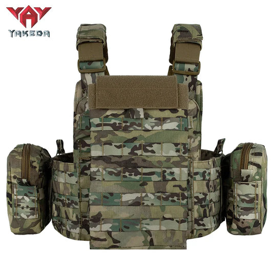 YAKEDA 6094 Tactical Vest Outdoor Hunting Plate Carrier，Quick Release Protective Adjustable Vest Airsoft Carrier