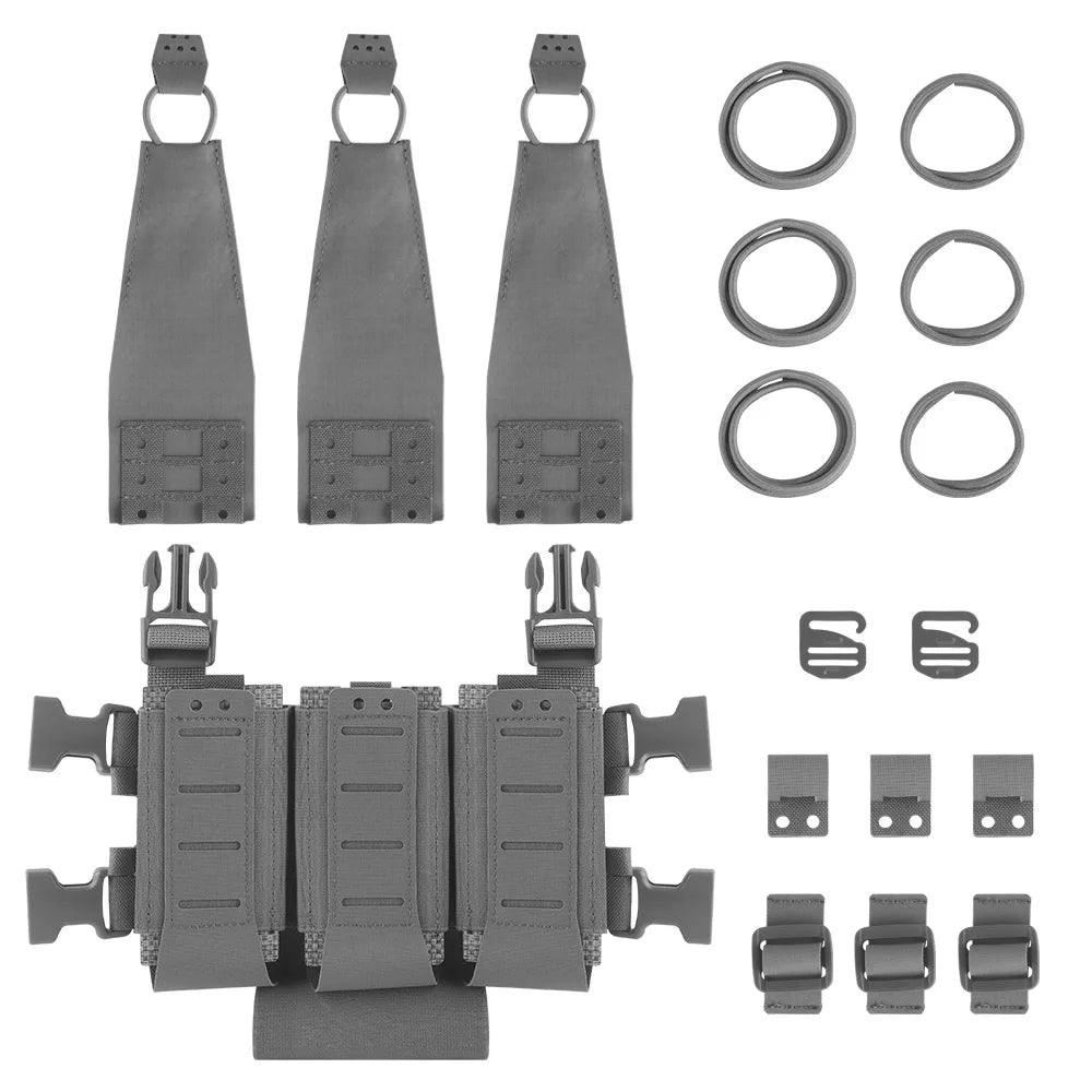 Tactical 5.56 Triple Mag Pouch Plate Airsoft Multifunction Detachable Expansion Bag Gear Hunting Paintball Shooting Accessories
