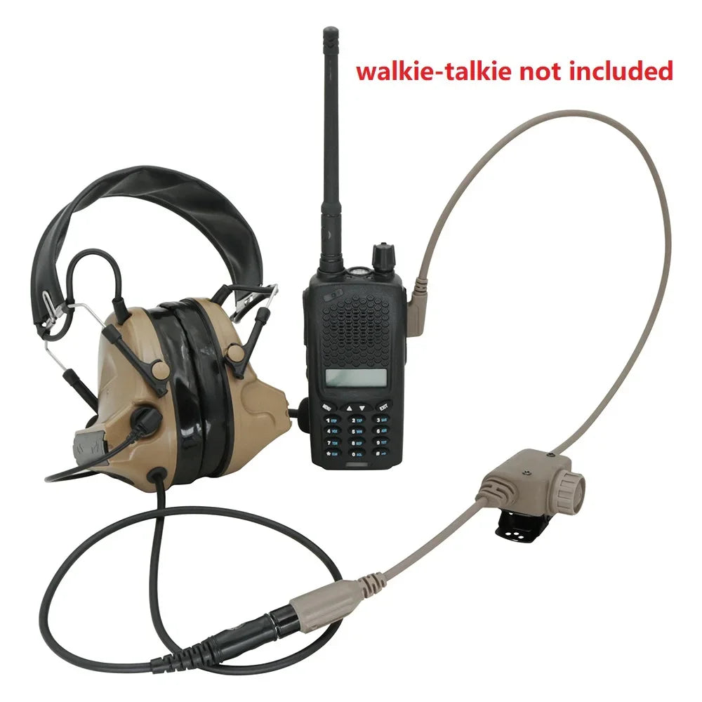 COMTA II Tactical U94 Ptt RAC Ptt Kenwood Plug for Baofeng UV5R UV82 for PELTORHeadset Airsoft Shooting Headphones Gel Earmuff