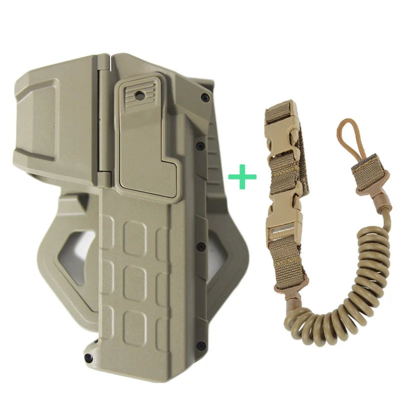 Movable Gun Holsters for Colt 1911 Glock 17 18 Airsoft Pistol Gun Holster Fit Flashlight or Laser Mounted Right Hand with Sling