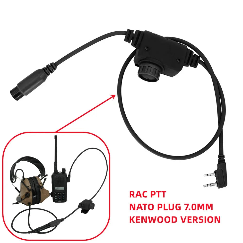 COMTA II Tactical U94 Ptt RAC Ptt Kenwood Plug for Baofeng UV5R UV82 for PELTORHeadset Airsoft Shooting Headphones Gel Earmuff