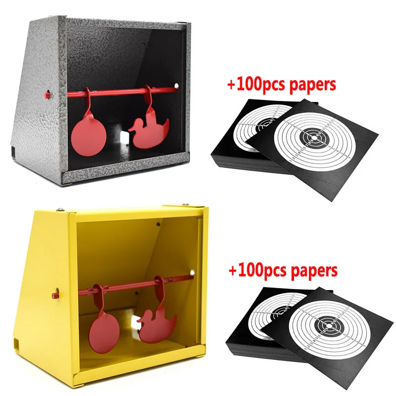 Tactical Shooting Target 14CM Metal Target Box 100PCS Aim Paper Sheets for Gun Rifle Airsoft Shooting Practice Accessories