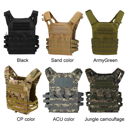 Military Tactical Vest Outdoor Hunting Body Armor Lightweight Combat JPC Molle Plate Carrier Airsoft Vests CS Game Equipment