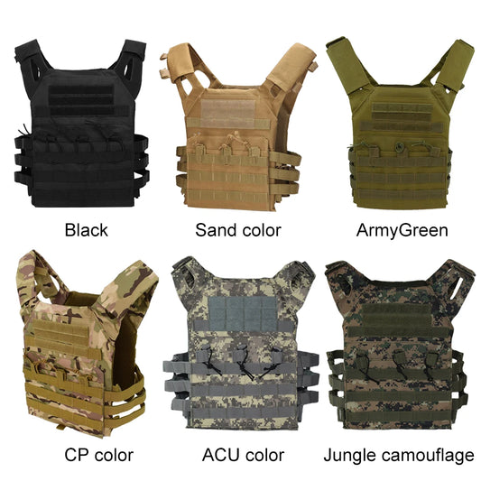 Military Tactical Vest Outdoor Hunting Body Armor Lightweight Combat JPC Molle Plate Carrier Airsoft Vests CS Game Equipment