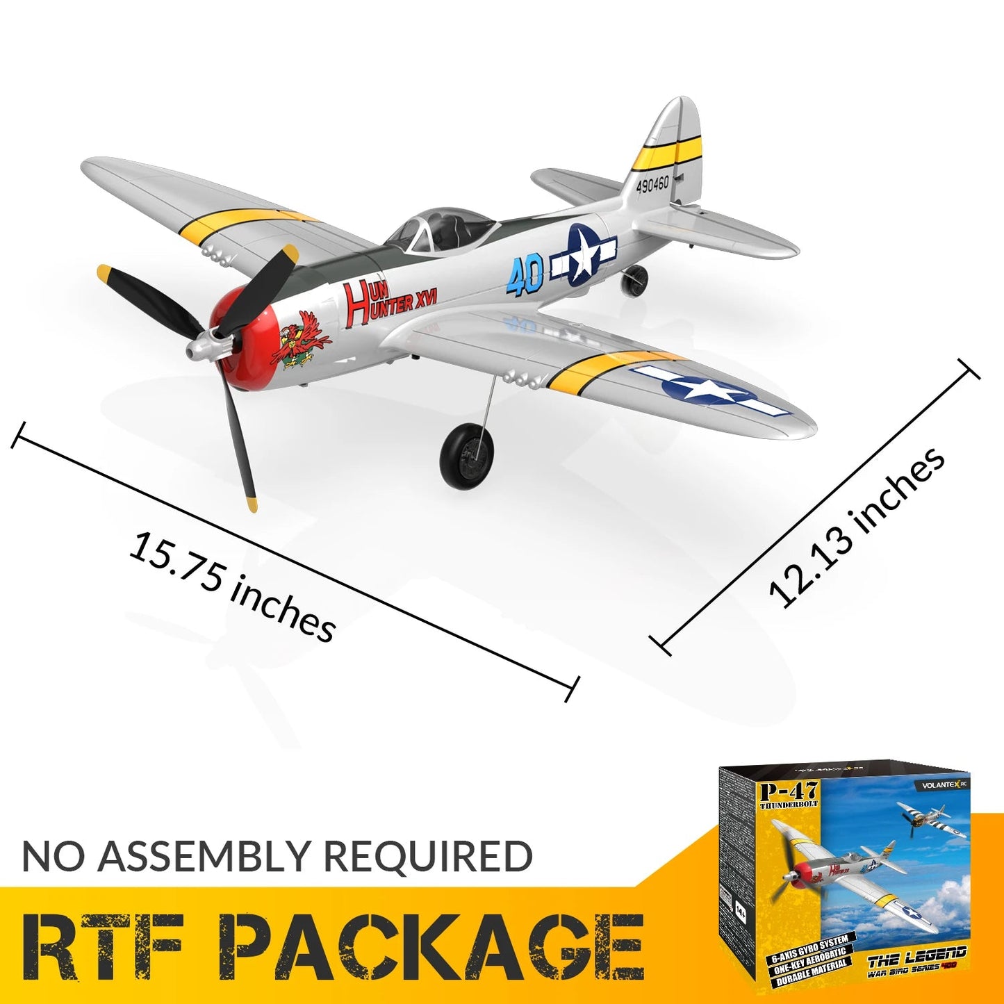 P47 Thunderbolt "Hun Hunter XVI" 2.4GHz 4 Channel RTF RC Plane