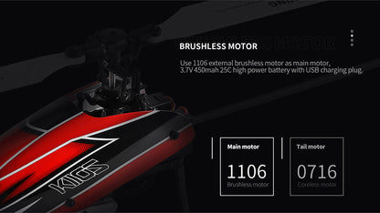 WLtoys XK Blast K110S Falcon 6CH 3D 6G Brushless Motor Helicopter