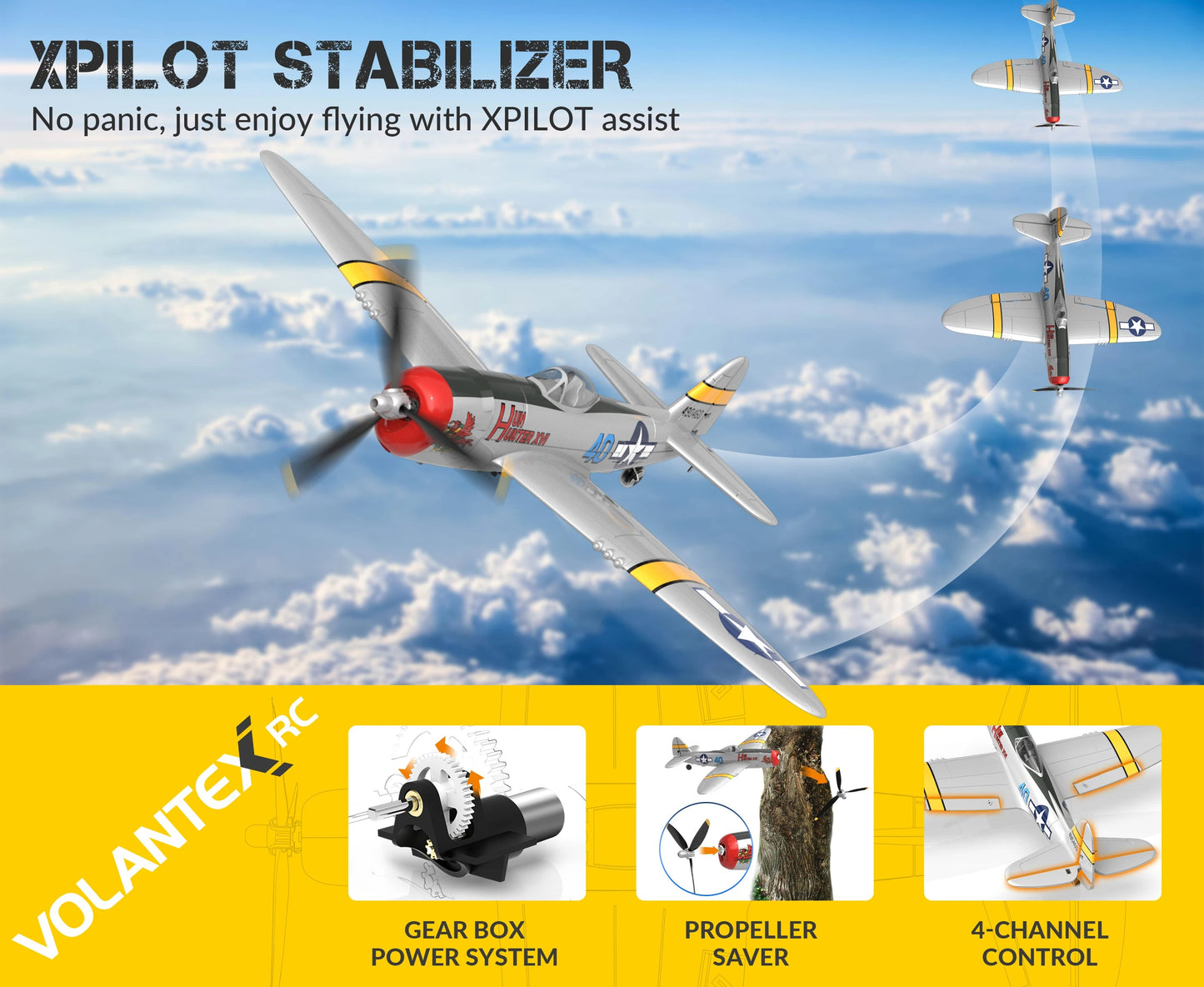 P47 Thunderbolt "Hun Hunter XVI" 2.4GHz 4 Channel RTF RC Plane