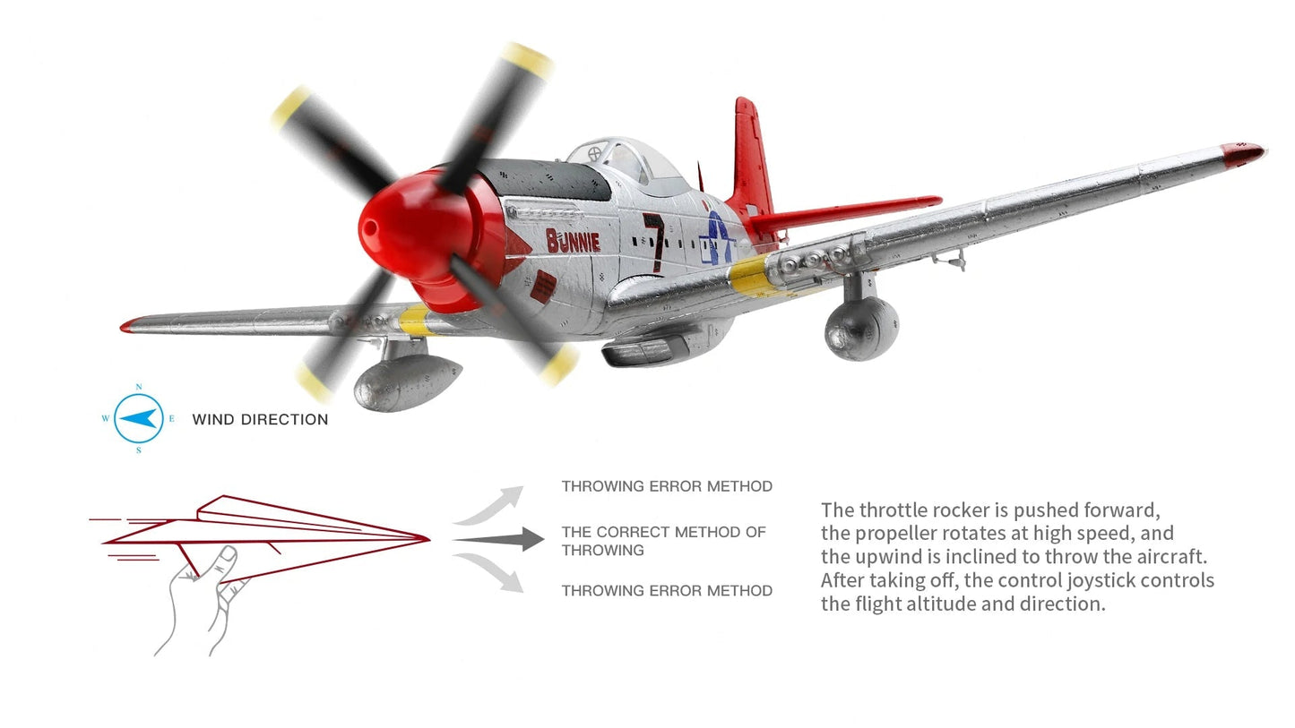 XK A280 P-51 Mustang "Bunnie" Brushless RC Plane