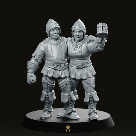 Drunk Guards Fantasy Miniature