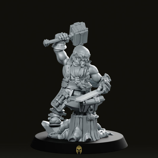 Dwarven Blacksmith Rill Miniature