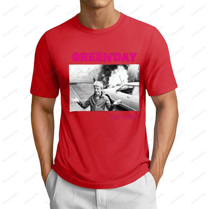 90s 80s Green Day Punk Rock Band Fans T-shirt Hip Hop Casual Fashion Streetwear Women T Shirt Summer Short Sleeve Man Tshirt