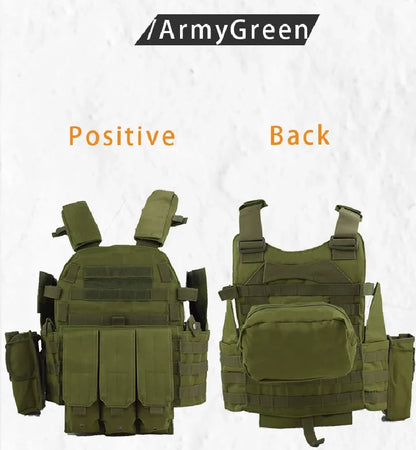 Tactical Vest Body Armor Hunting Plate Carrier Airsoft Accessories 6094 Military Combat Army Wargame VestNylon Pouch Molle Gear
