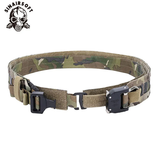 Tactical FC MOLLE Bison Belt D-Ring Buckle Hook Loop Lightweight Low Profile Training Waistband Airsoft Gear Hunting Accessories