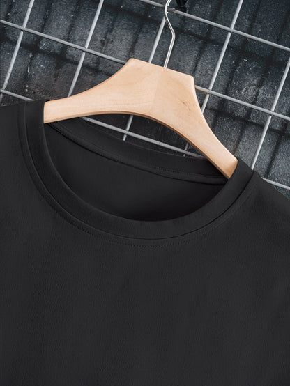 Men's Casual Round Neck T-Shirt with Bold "KISS Issues" Graphic - Black Polyester Tee, Machine Washable, Ideal Gift for Him