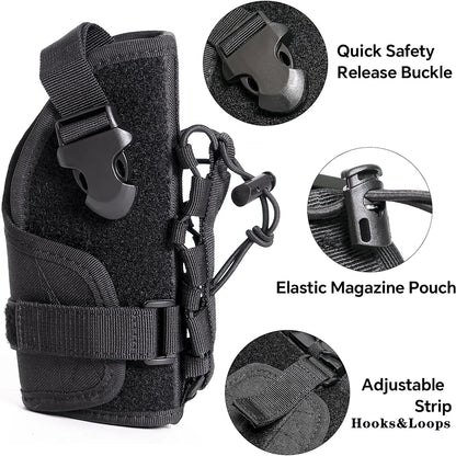 Gun Holster Molle Modular Belt Pistol Holster Molle Pouch With Mag Holder for Right Hand Shooter M9 1911 Glock 17 Tactical Bag