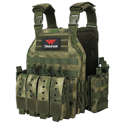 YAKEDA 1000D Nylon Plate Carrier Tactical Vest Outdoor Hunting Protective Adjustable MODULAR Vest for Airsoft Combat Accessories