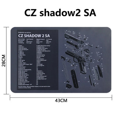 Gun Cleaning Rubber Mat Mouse Pad Parts Diagram For AR15 AK47 Remington 870 K98K MP5 G17 CZ-75 1911 Bere 92 PX4 Walther PPQ