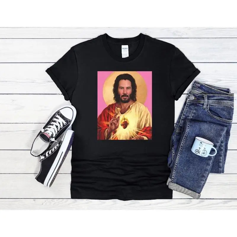 Jesus Keanu Reeves T-Shirt Parody Men Women Unisex Shirt Hoodie Baseball 4244