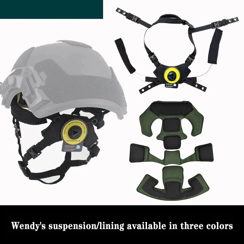 Wendy Helmet Suspension System Helmet Memory Sponge Pad Set Adjustable FAST MICH Outdoor Hunting Air Soft Helmet Accessories