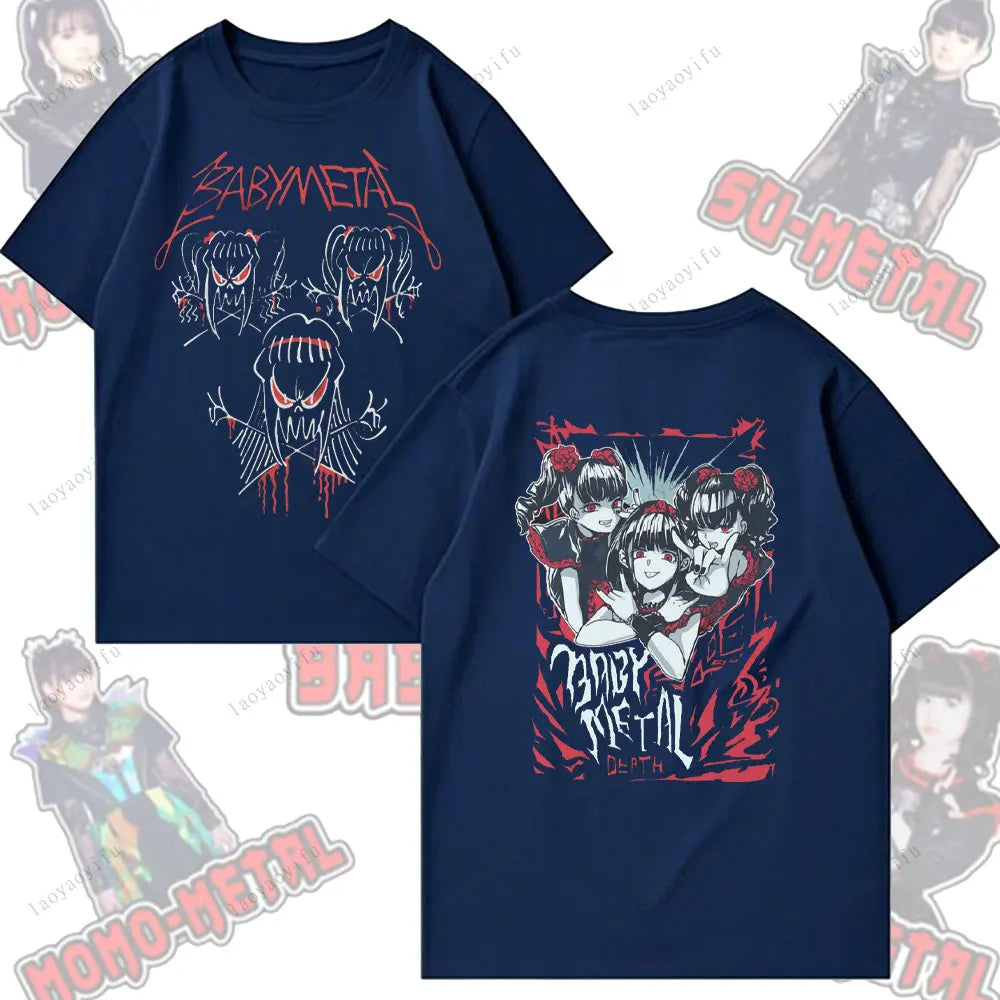 Babymetal Japanese Band T-shirt Men Hip-hop Rock Band Casual Short Sleeve Y2k T-shirt Tops Beautiful Unisex Clothing Y2K Top
