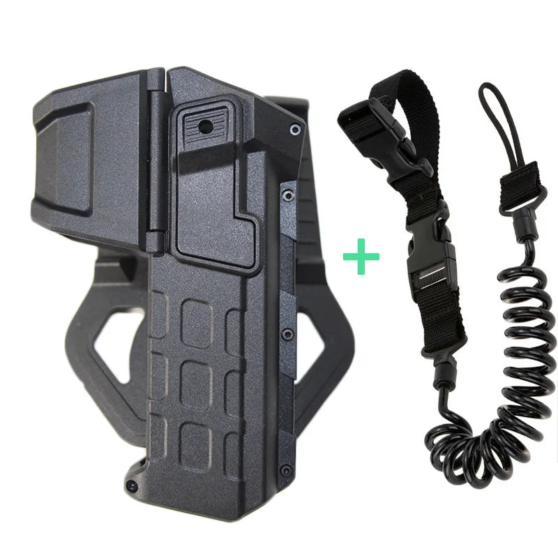 Movable Gun Holsters for Colt 1911 Glock 17 18 Airsoft Pistol Gun Holster Fit Flashlight or Laser Mounted Right Hand with Sling