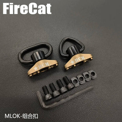 Airsoft Tactical Metal QD Sling Mount for MLOK Rail Quick Release Steel Push Button Attachment Points Hunting Gun Accessories