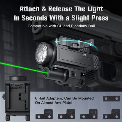 800 Lumens Pistol Light with Green Laser Tactical LED Airsoft-3