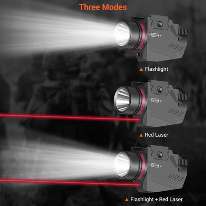 Tactical Gun Light with Red Laser-3
