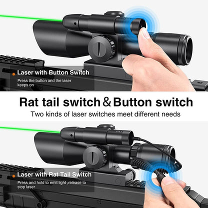 2.5-10x40E Red & Green Illuminated Rifle Scope Mil-dot Gun Scope Green Laser-4