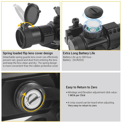 1x30mm Tactical Red Dot Reflex Sight Riflescope Airsoft-5