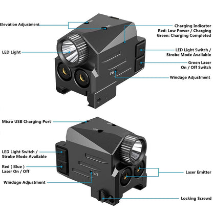 500 Lumens Tactical Gun Light Red Green Laser Airsoft-1