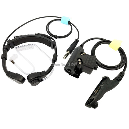 Tactical Heavy Duty Headset Neck Throat Mic U94 PTT-3