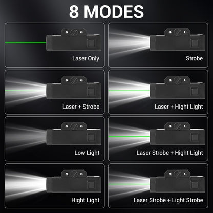 1000 Lumens Pistol Light with Green Laser Tactical LED Airsoft-5