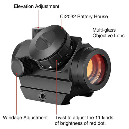 1x20 Tactical Rifle Scope 4 MOA Red Dot Sight Airsoft-1