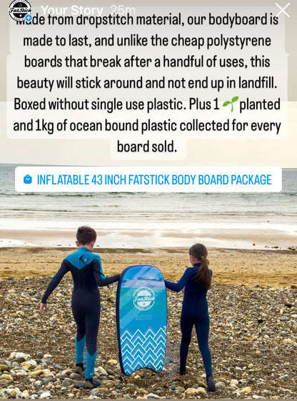 Inflatable 43" FatStick Body Board Package