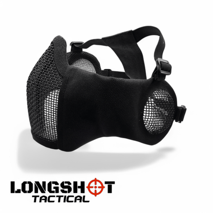 Longshot Tactical Airsoft Mesh Face Mask - Black