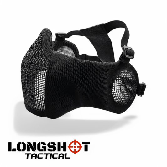 Longshot Tactical Airsoft Mesh Face Mask - Black