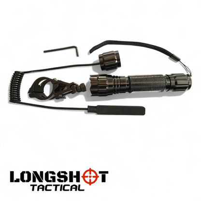 Longshot Tactical Flashlight with 20mm Rail Attachment and Switch