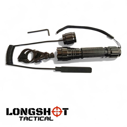 Longshot Tactical Flashlight with 20mm Rail Attachment and Switch