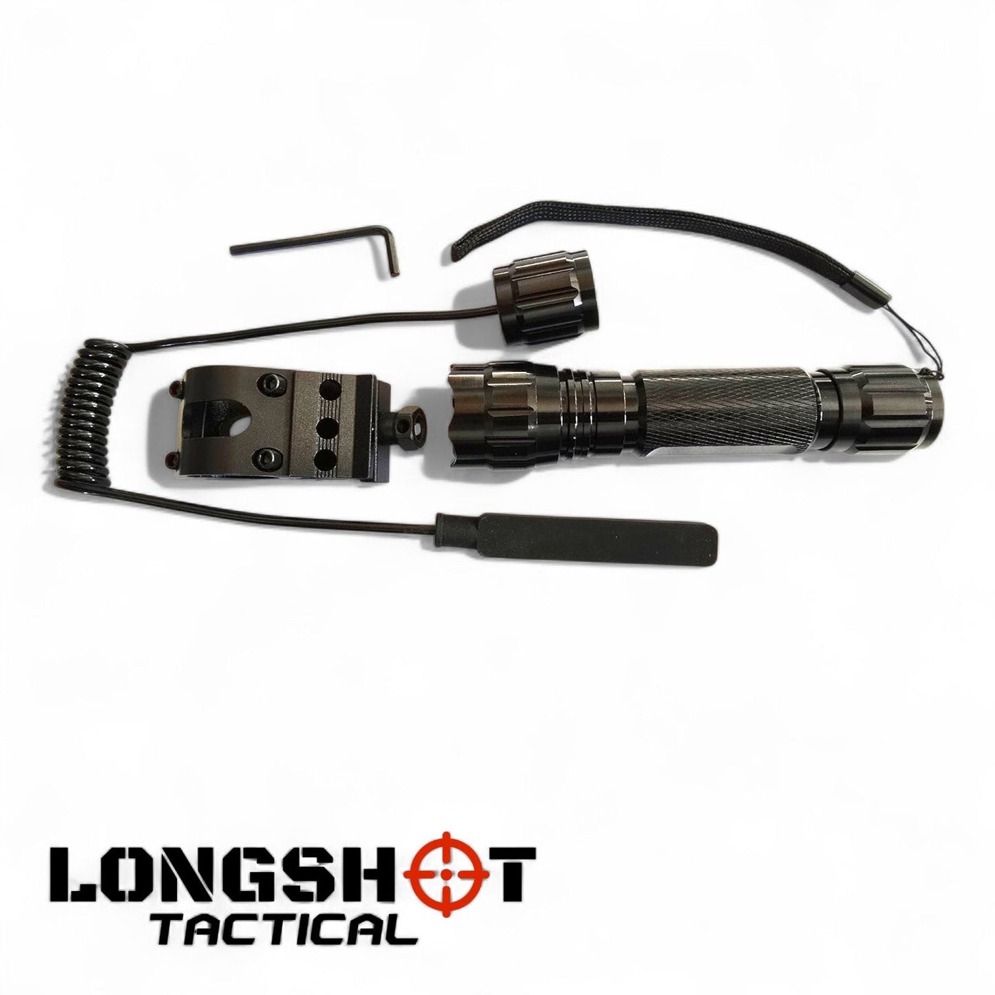 Longshot Tactical Flashlight with 20mm Rail Attachment and Switch