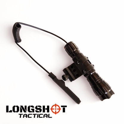 Longshot Tactical Flashlight with 20mm Rail Attachment and Switch