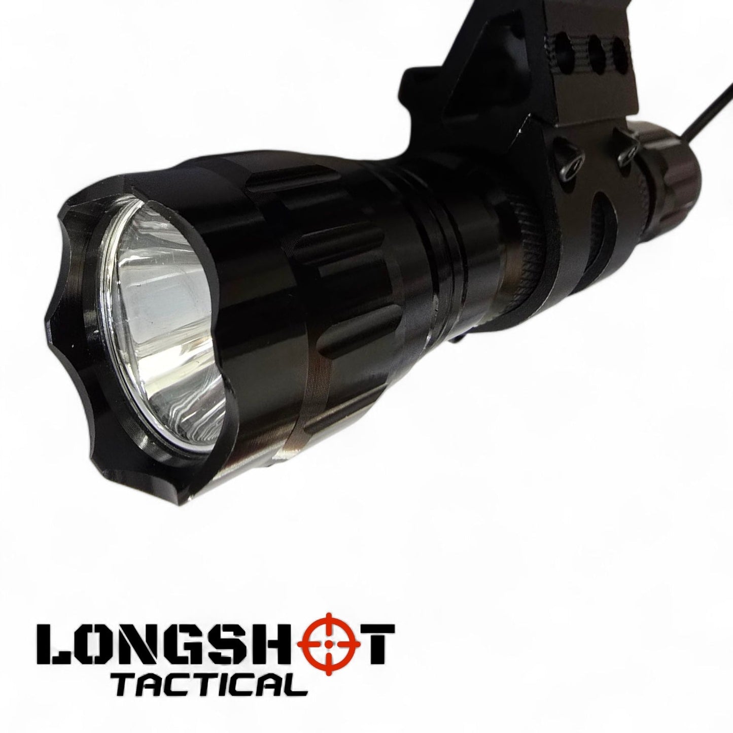 Longshot Tactical Flashlight with 20mm Rail Attachment and Switch
