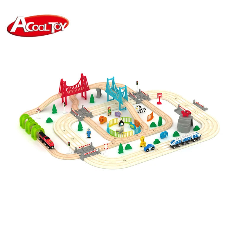Acooltoy AC7520 | Multirail Wooden Train Set