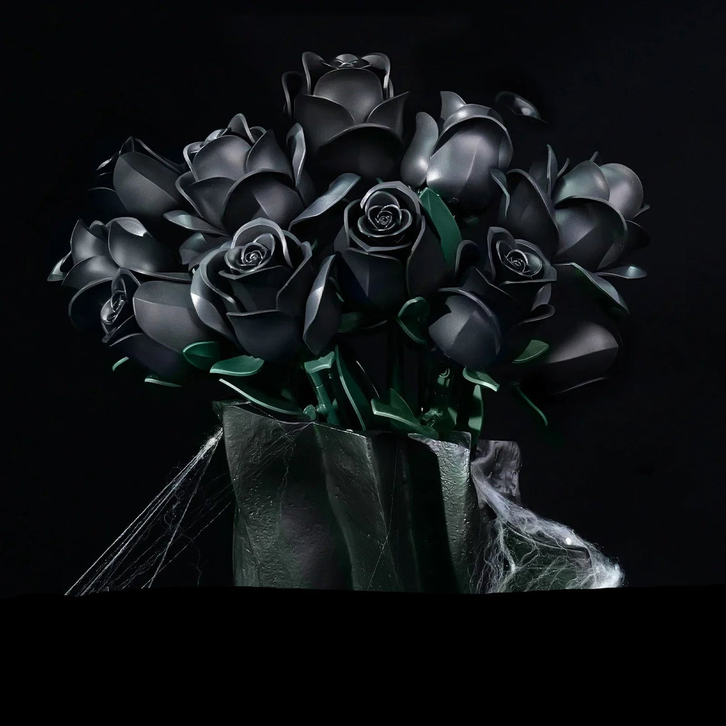 Dark Kiss Black Rose Bouquet Building Block Set